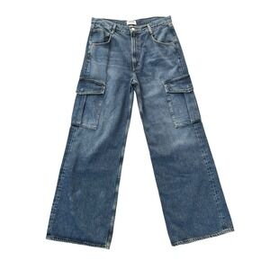 AGOLDE Minka Cargo Wide Leg Jeans in Medium Wash Size‎ 30